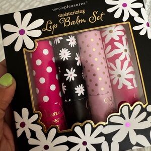 Moisturizing Lip Balm Set - Pink, Black, and Cream